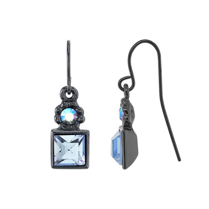 1928 Jewelry Black-tone Sapphire Blue And Blue Drop Earrings