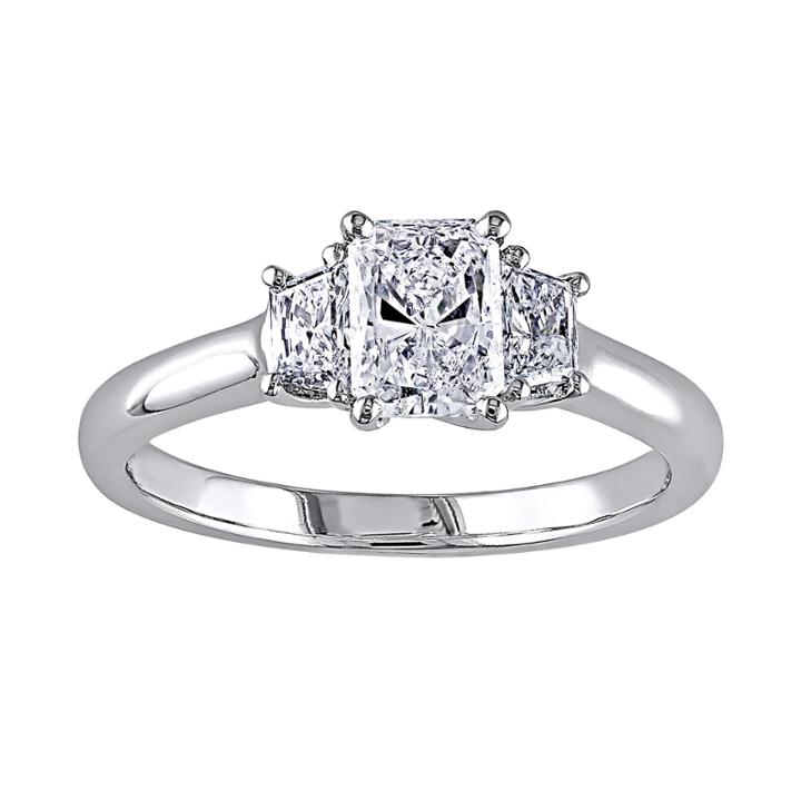 1-1/10 Ct. T.w. Diamond 14k White Gold 3-stone Ring
