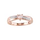 Genuine Morganite & Diamond-accent Heart-shaped Ring