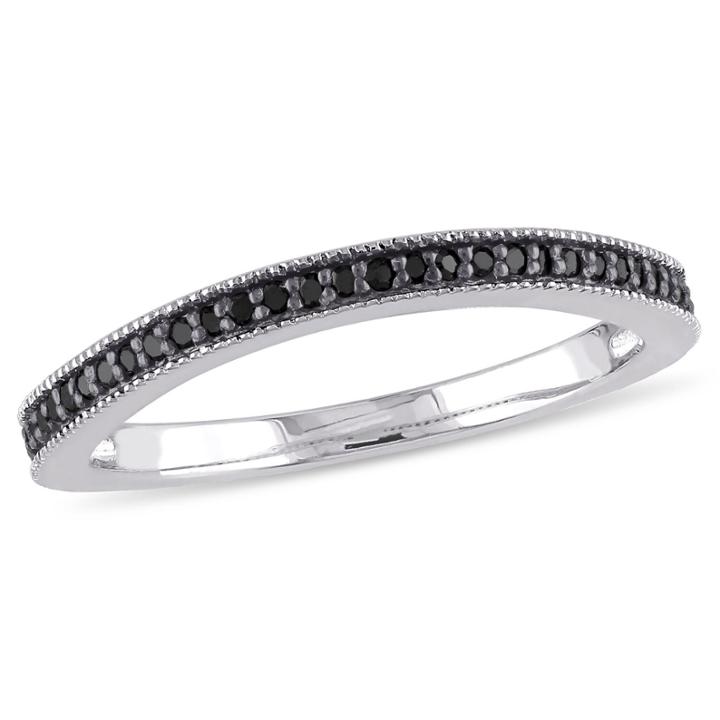 Womens 1/7 Ct. T.w. Color Enhanced Black Diamond Sterling Silver Wedding Band