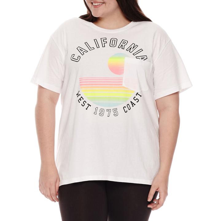 Flirtitude California Graphic T-shirt- Juniors Plus