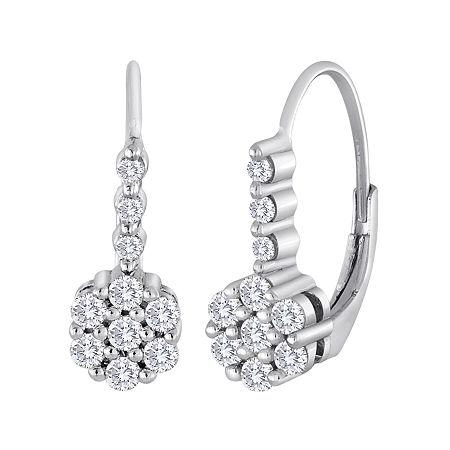 Diamond Blossom 1/2 Ct. T.w. Diamond Cluster Sterling Silver Earrings