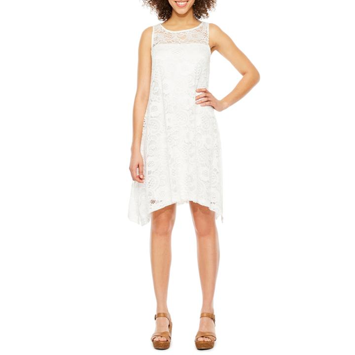 Robbie Bee Sleeveless Lace Floral Swing Dresses