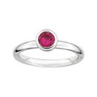 Personally Stackable 5mm Round Lab-created Ruby Ring