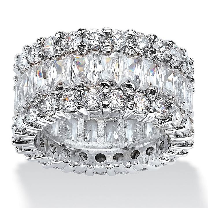 Diamonart Womens Greater Than 6 Ct. T.w. White Cubic Zirconia Band