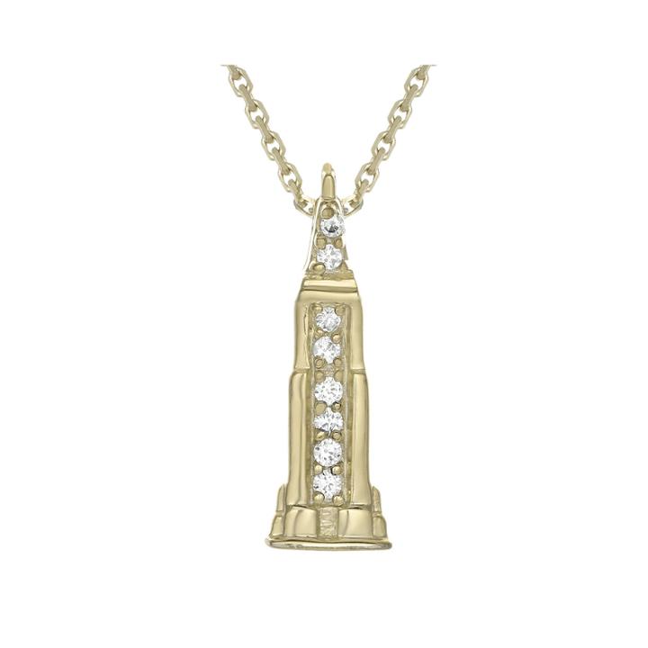 Diamond-accent 10k Yellow Gold Big Ben Mini Pendant Necklace