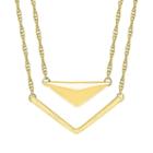 Womens 10k Gold Triangle Pendant Necklace