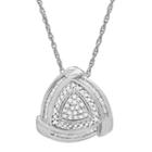 Womens 1/4 Ct. T.w. Genuine White Diamond Sterling Silver Triangle Pendant Necklace
