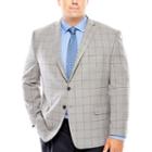Collection By Michael Strahan Grey Windowpane Sport Coat-big And Tall