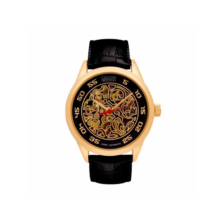 Croton Imperial Mens Black Strap Watch-ci331095ygbk