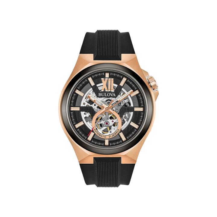Bulova Mens Black Strap Watch-98a177