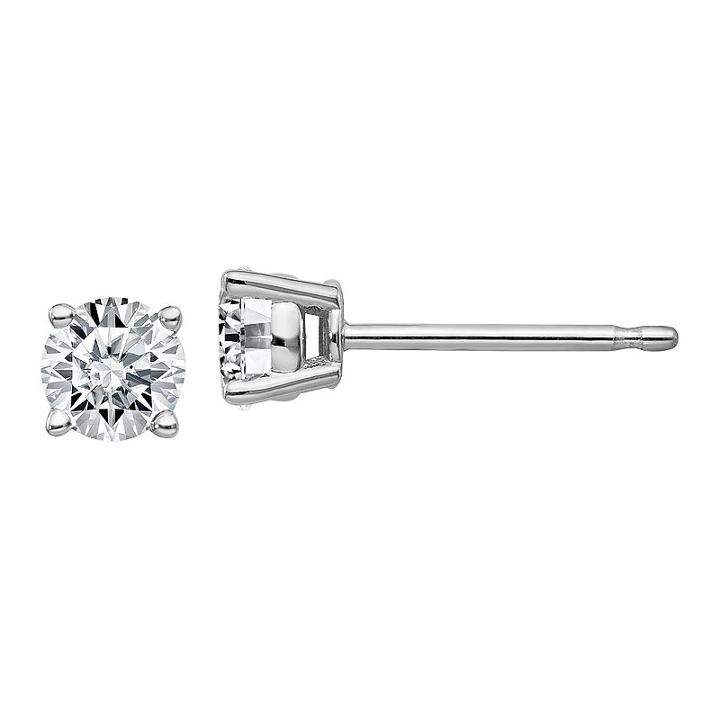 3/8 Ct. T.w. White Moissanite 4mm Round Stud Earrings