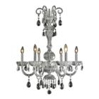Carnivale Collection 6 Light Chrome Finish And Clear Crystal Chandelier 25 D X 32 H Large