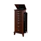 Merlot Jewelry Armoire With Brushed Nickel Hardware