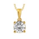 3/4 Ct. Diamond Solitaire 14k Yellow Gold Pendant Necklace