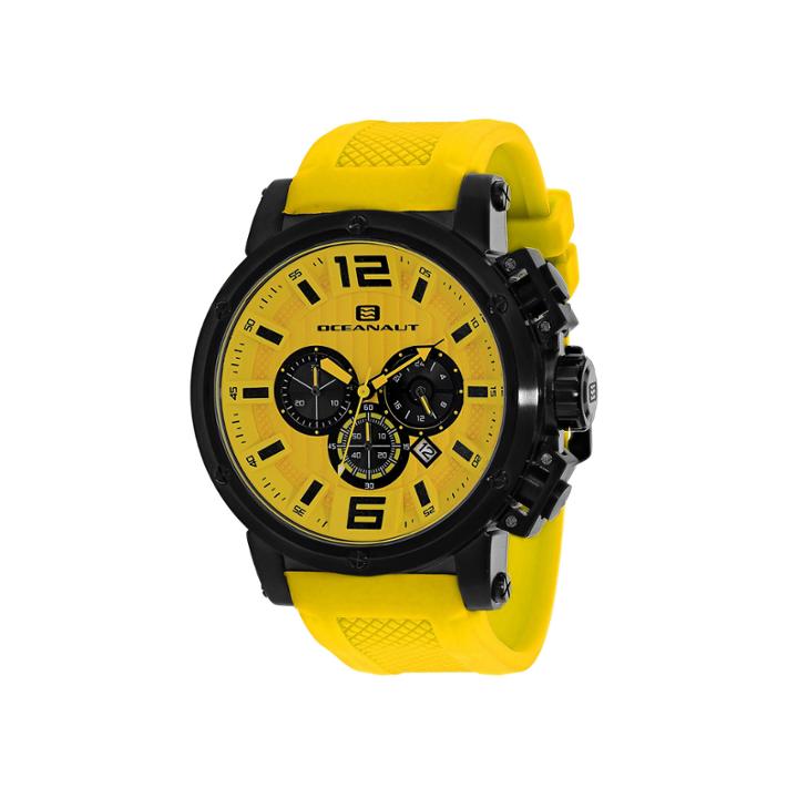Oceanaut Spider Mens Yellow Silicone Strap Watch
