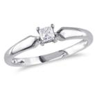 Womens 1/5 Ct. T.w. Genuine Princess White Diamond 10k Gold Solitaire Ring