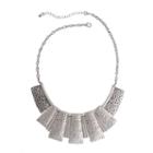 El By Erica Lyons Womens Silver Over Brass Collar Necklace