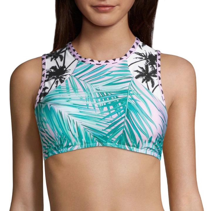 Social Angel Leaf High Neck Swimsuit Top-juniors