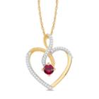 Womens 1/8 Ct. T.w. Lead Glass-filled Red Ruby 10k Gold Pendant Necklace