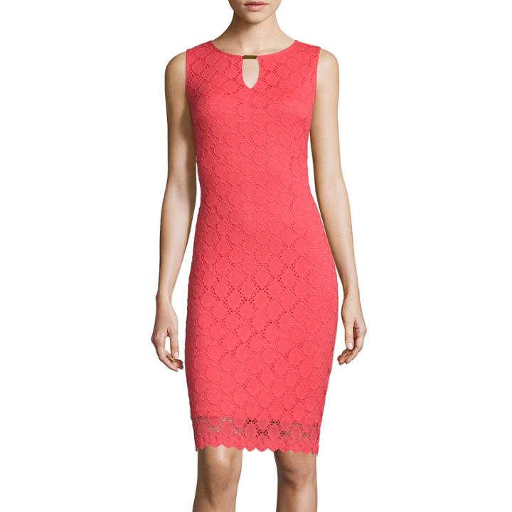 Ronni Nicole Sleeveless Lace Keyhole Sheath Dress