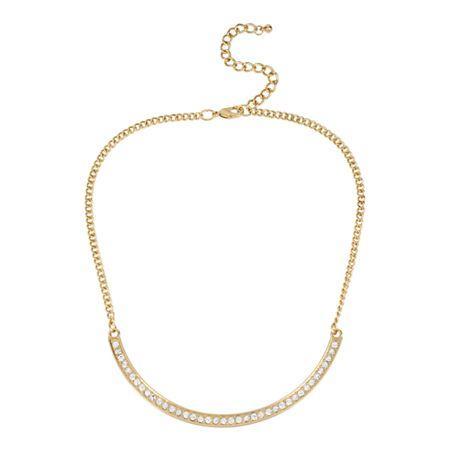 Worthington Gold-tone Crystal Collar Necklace