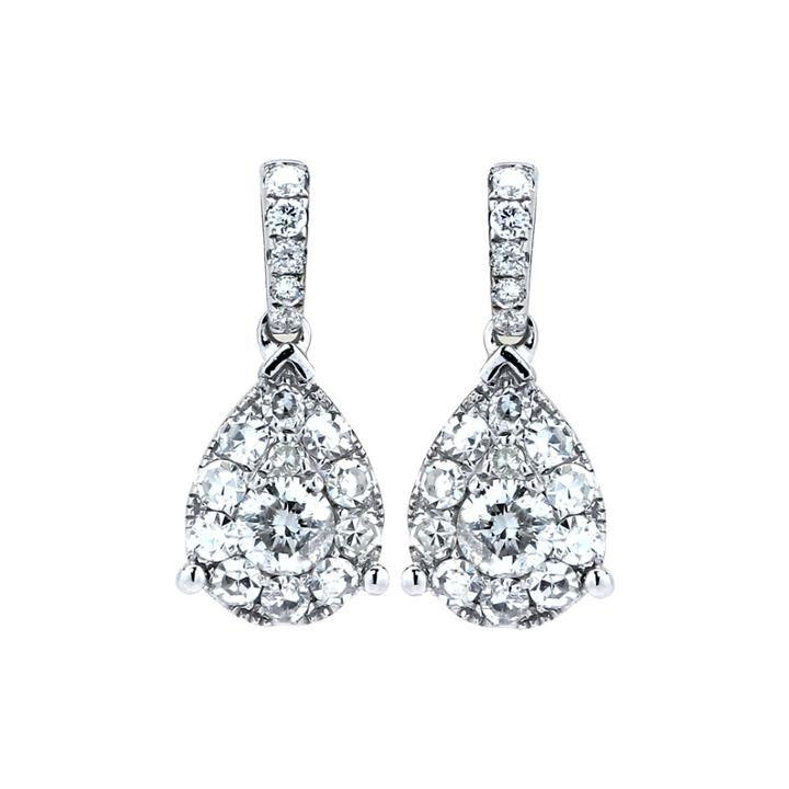 Brilliant Dream Ct. T.w. Diamond Cluster Pear Drop Earrings
