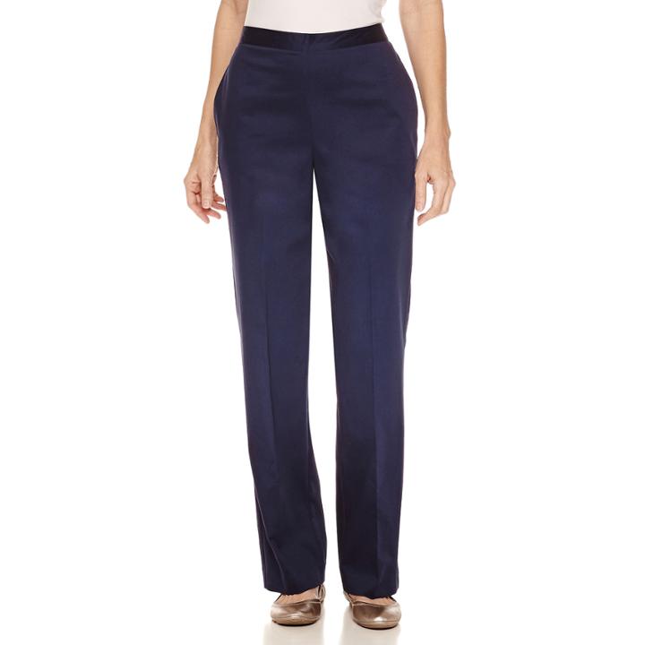 Alfred Dunner Scenic Route Denim Flat Front Pants