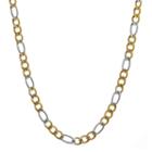 Mens Two-tone Stainless Steel 20 7mm Figaro Chain