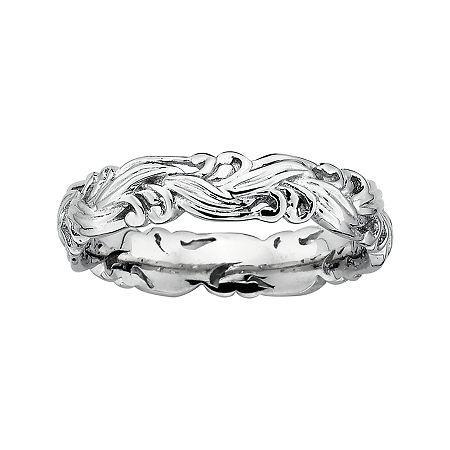 Personally Stackable Sterling Silver Scroll Stackable Ring