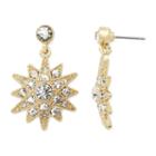 Monet Crystal Gold-tone Starburst Earrings