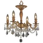 Windsor Collection 4 Light French Pendalogue Clearcrystal Semi Flush Mount Ceiling Light