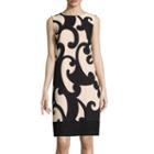 Alyx Sleeveless Zipper-shoulder Scroll Print Shift Dress