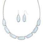 Mixit&trade; Blue Silver-tone Collar Necklace And Earring Set