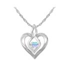 Love In Motion&trade; Lab-created Opal And Diamond-accent Heart Pendant Necklace