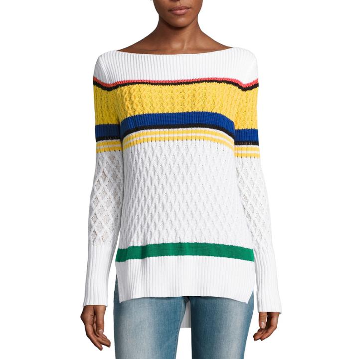 Liz Claiborne Long Sleeve Scoop Neck Pullover Sweater