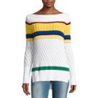 Liz Claiborne Long Sleeve Scoop Neck Pullover Sweater