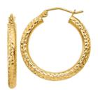 10k Gold 20mm Round Hoop Earrings