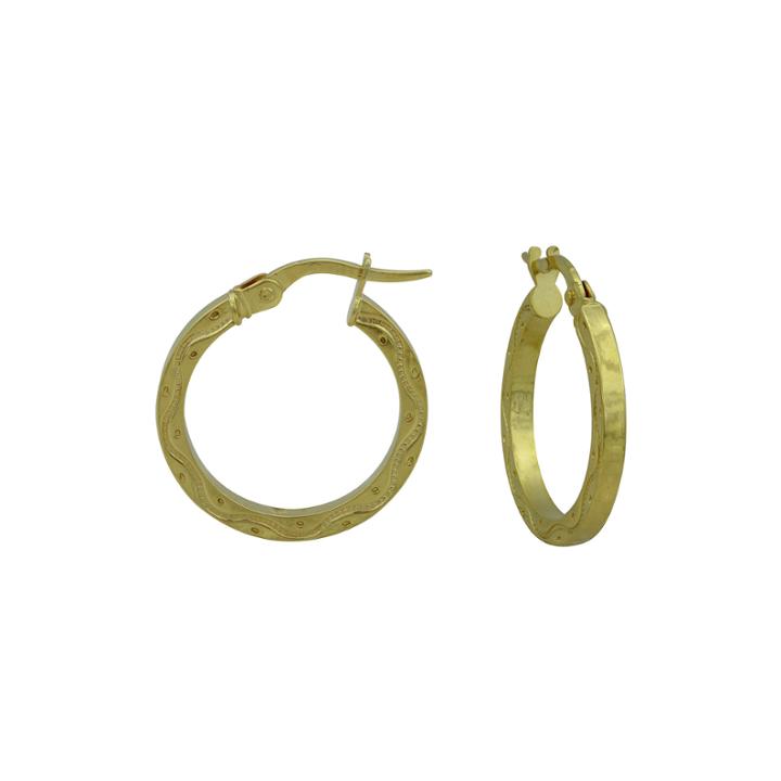 14k Yellow Gold Diamond-cut 20mm Hoop Earrings