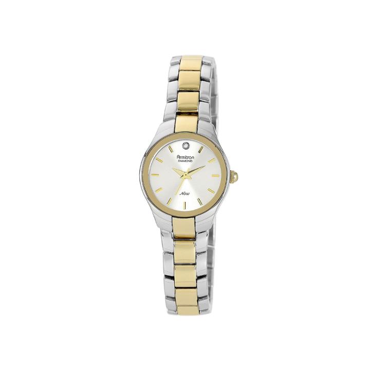 Armitron Now Womens Two-tone Stainless Steel Diamond Accent Watch