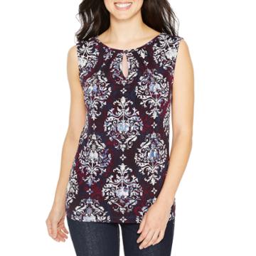 Chelsea Rose Sleeveless Keyhole Blouse