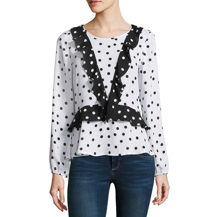 Belle + Sky Long Sleeve Ruffle Waist Top
