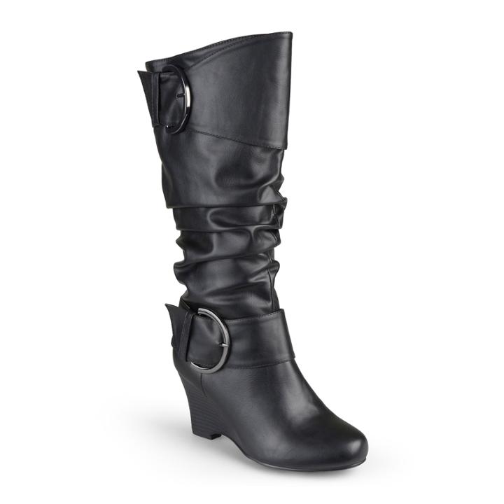 Journee Collection Meme Wedge Boots - Wide Calf