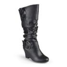Journee Collection Meme Wedge Boots - Wide Calf