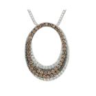 1/2 Ct. T.w. White And Champagne Diamond Circle Pendant Necklace
