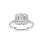 1 Ct. T.w. Diamond 14k White Gold Framed Engagement Ring