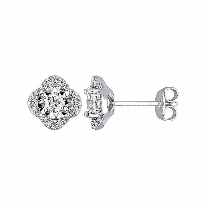 Laura Ashley 1/3 Ct. T.w. Genuine White Diamond 9mm Stud Earrings