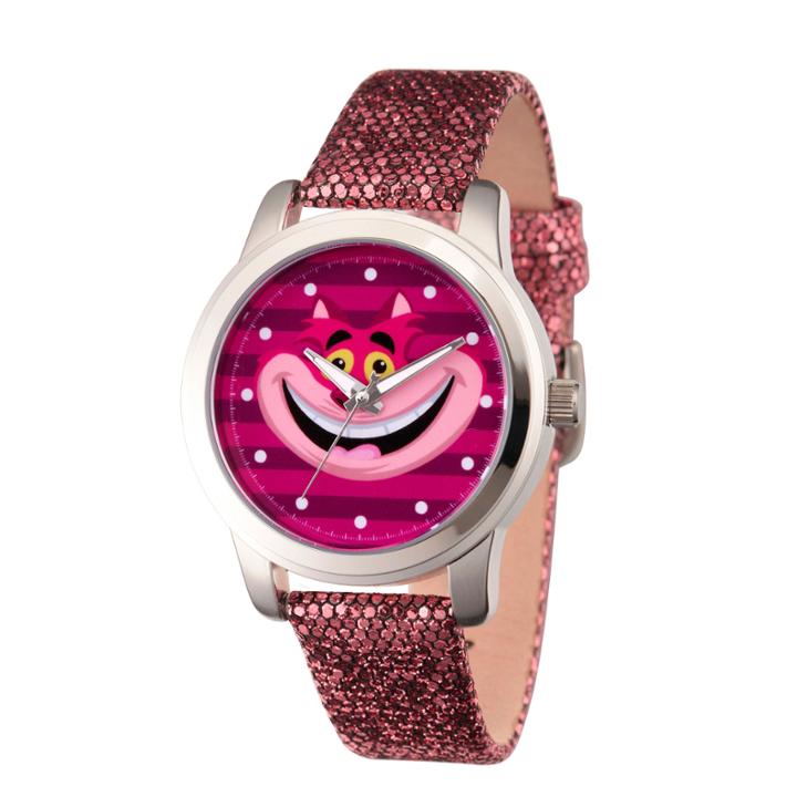Disney Alice In Wonderland Womens Purple Strap Watch-wds000357