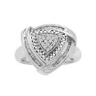 Womens 1/4 Ct. T.w. Genuine White Diamond Sterling Silver Cocktail Ring