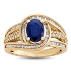 Womens 1/2 Ct. T.w. Genuine Sapphire Blue 14k Gold Cocktail Ring